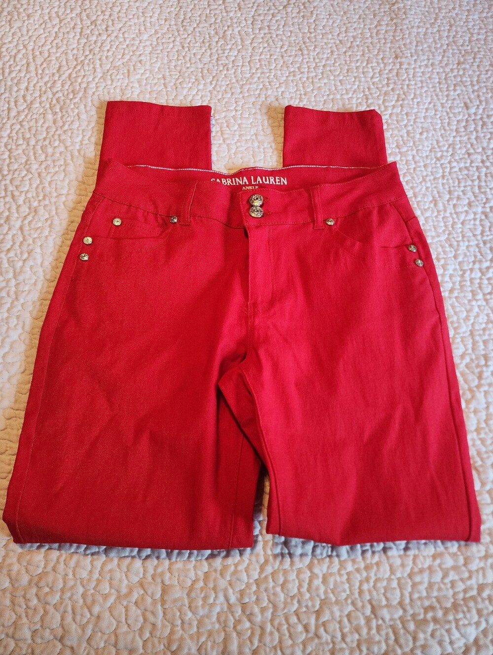 Sabrina Lauren Red Ankle Pants